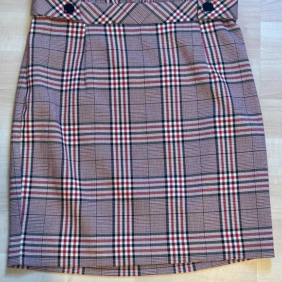 Express High Waisted Plaid Ruffle Mid-Thigh Skirt Size XS NEW NWT - Picture 3 of 5